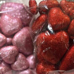 Red or Pink Valentine's Day Glitter Hearts All Occasions Party Favors 27 Count